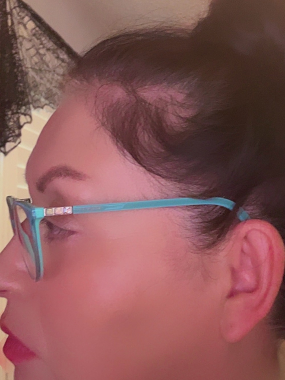Swarovski Cat Eye glasses SK5136-3 color 095 in a light teal transparent - Picture 5 of 6